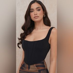 HOUSE OF CB Black Mesh Corset SIZE Small